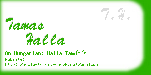 tamas halla business card